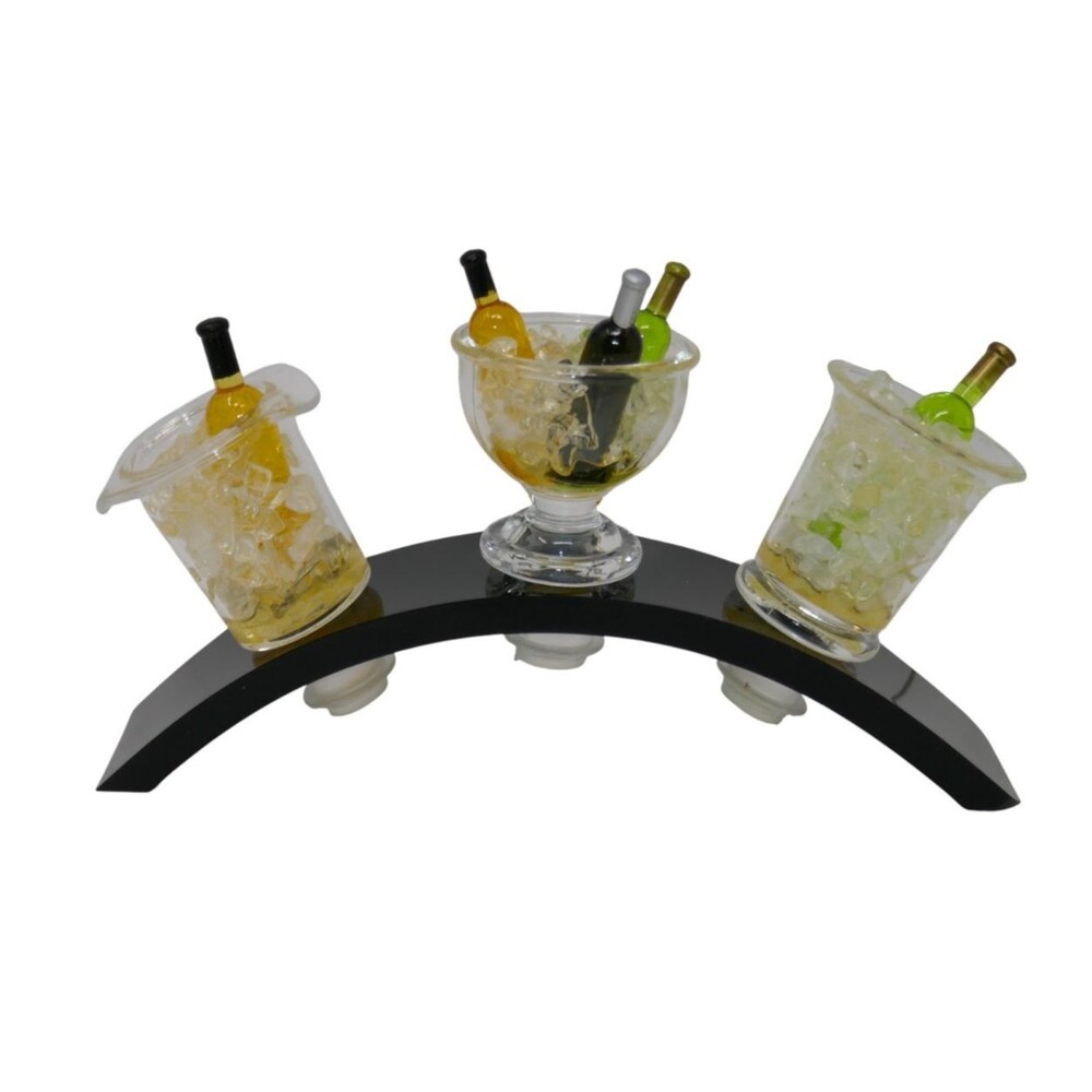 QVC Mini Wine Bucket Bottle Stoppers with Stand